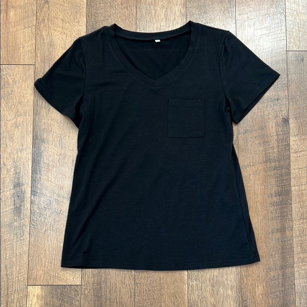 Classic Black V-Neck Women's Top